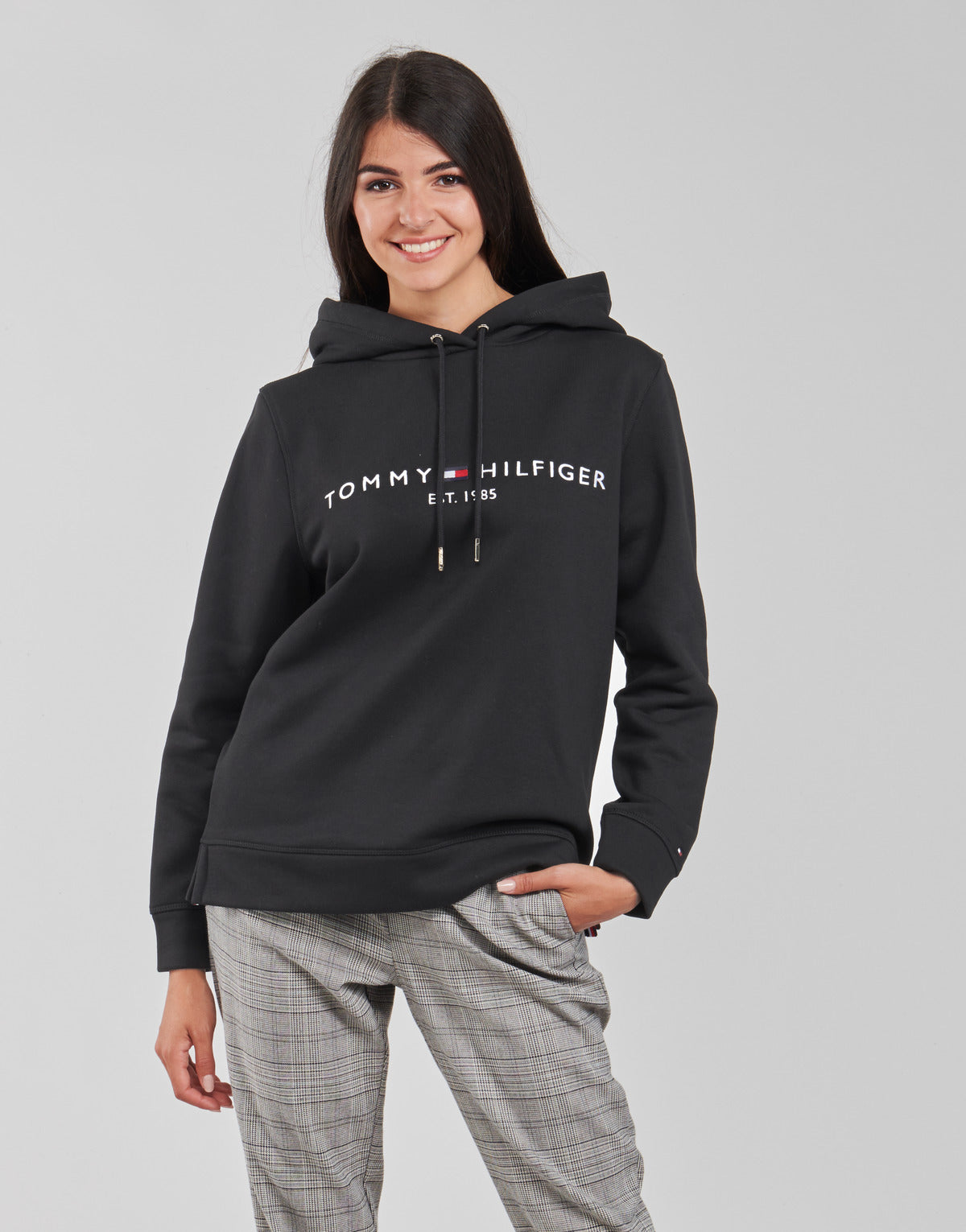 Felpa Donna Tommy Hilfiger HERITAGE HILFIGER HOODIE LS Nero