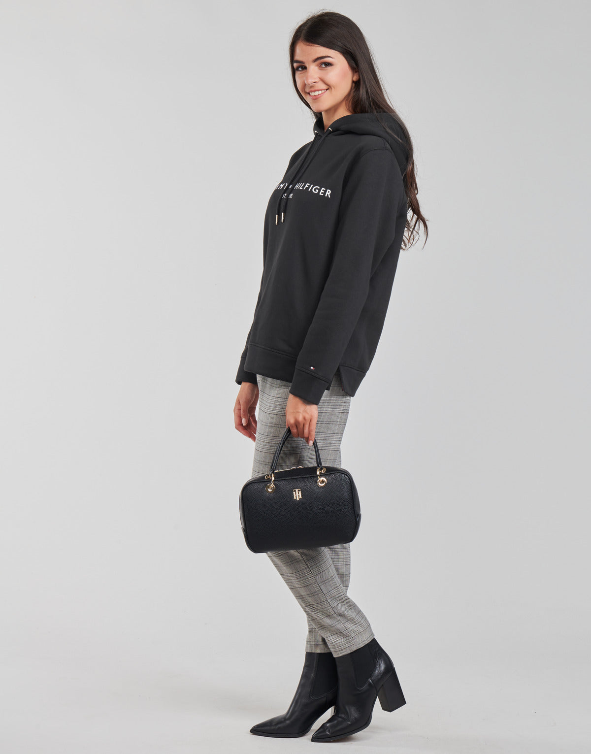 Felpa Donna Tommy Hilfiger HERITAGE HILFIGER HOODIE LS Nero