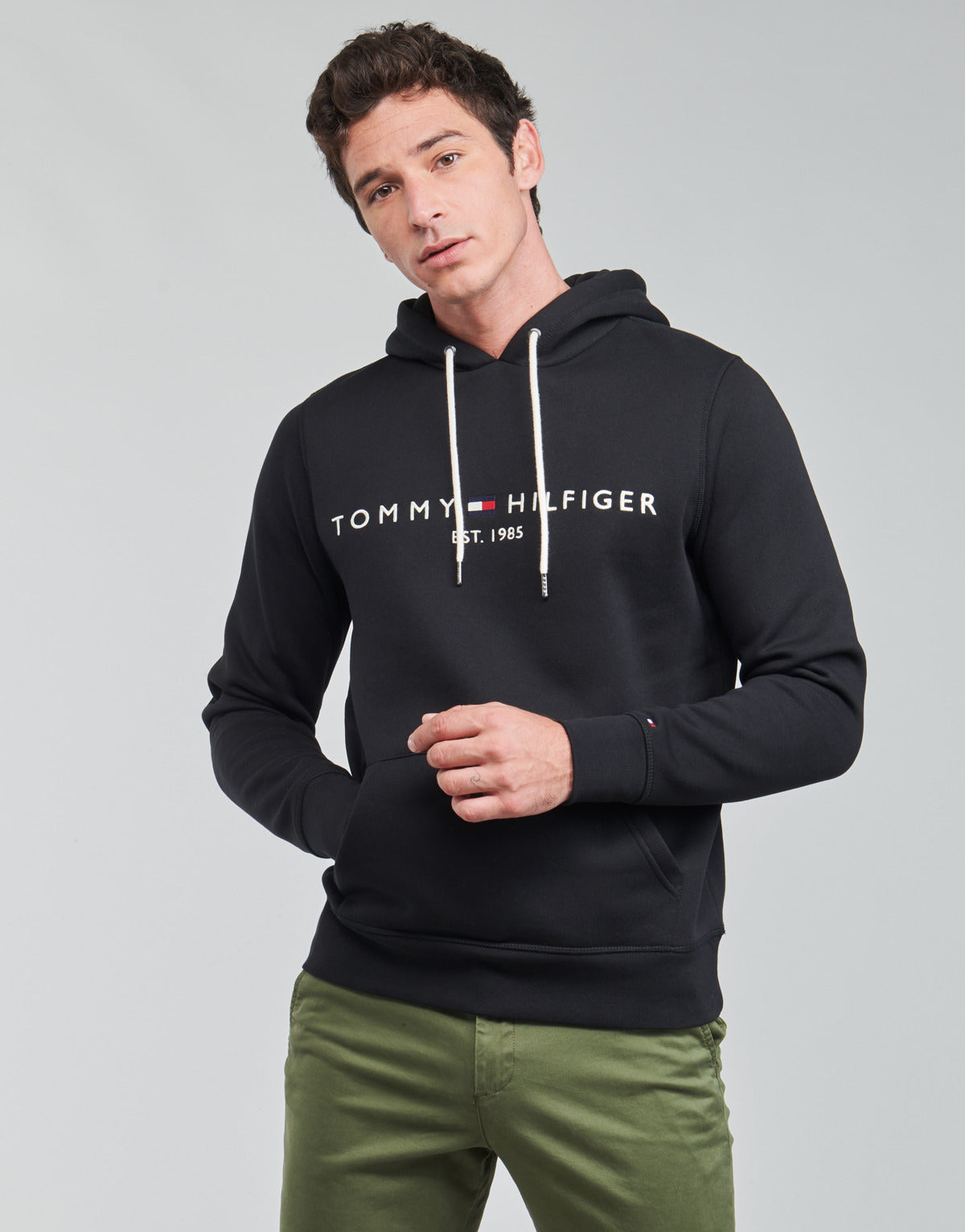 Felpa Uomo Tommy Hilfiger TOMMY LOGO HOODY Nero