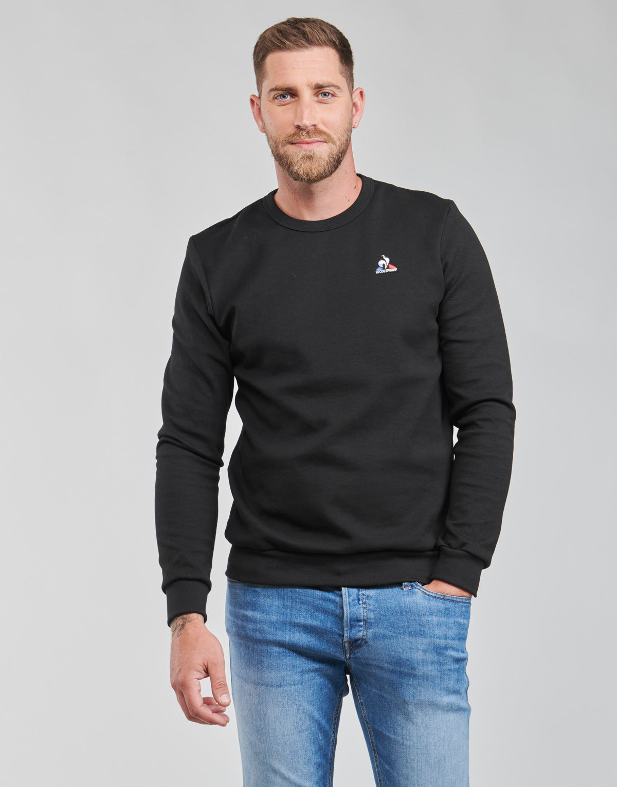 Felpa Uomo Le Coq Sportif ESS CREW SWEAT N°4 M Nero