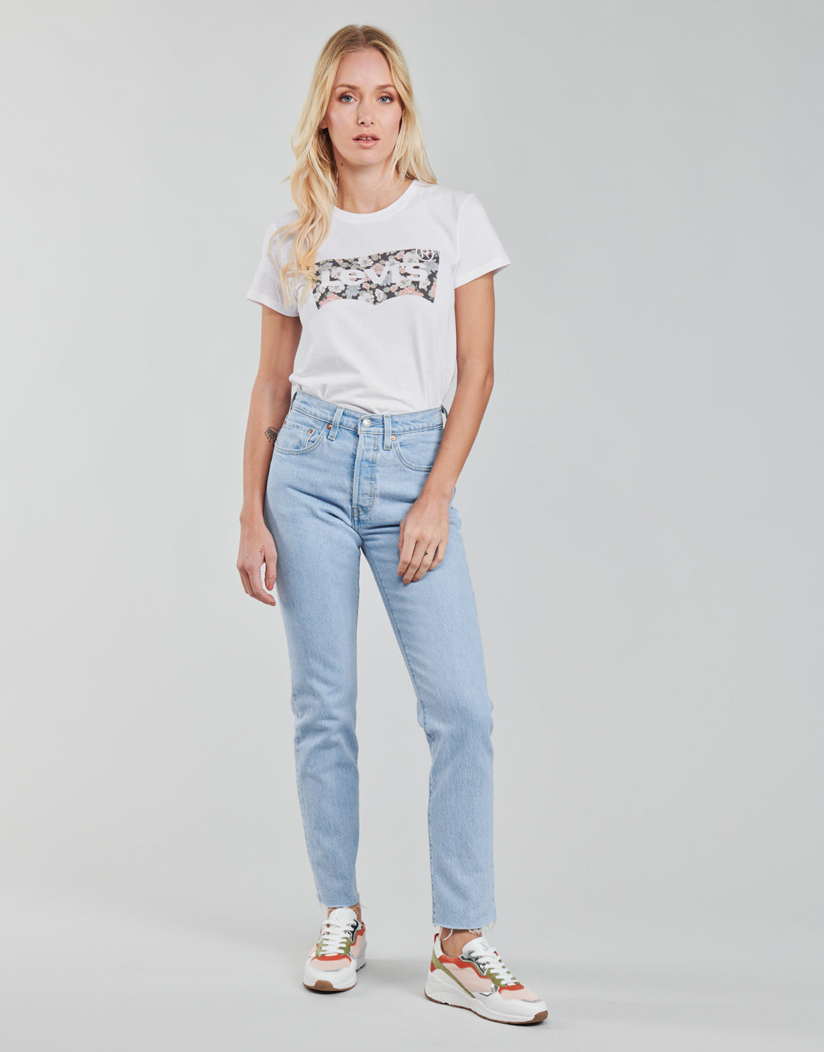 Jeans boyfriend Donna Levis 501 CROP Blu