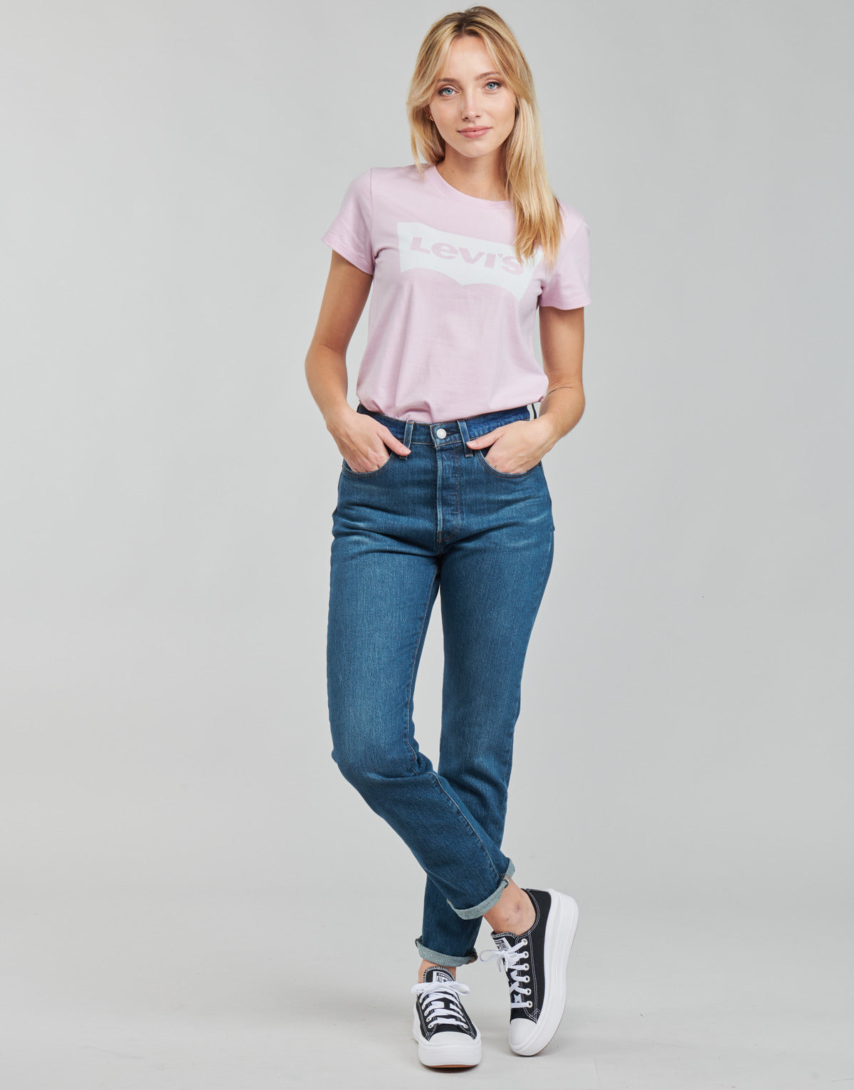 Jeans boyfriend Donna Levis 501 CROP Blu