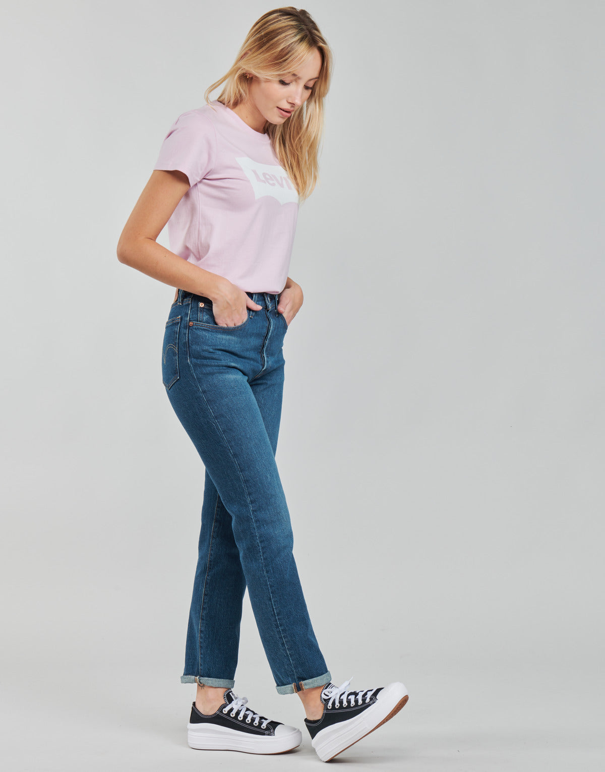 Jeans boyfriend Donna Levis 501 CROP Blu