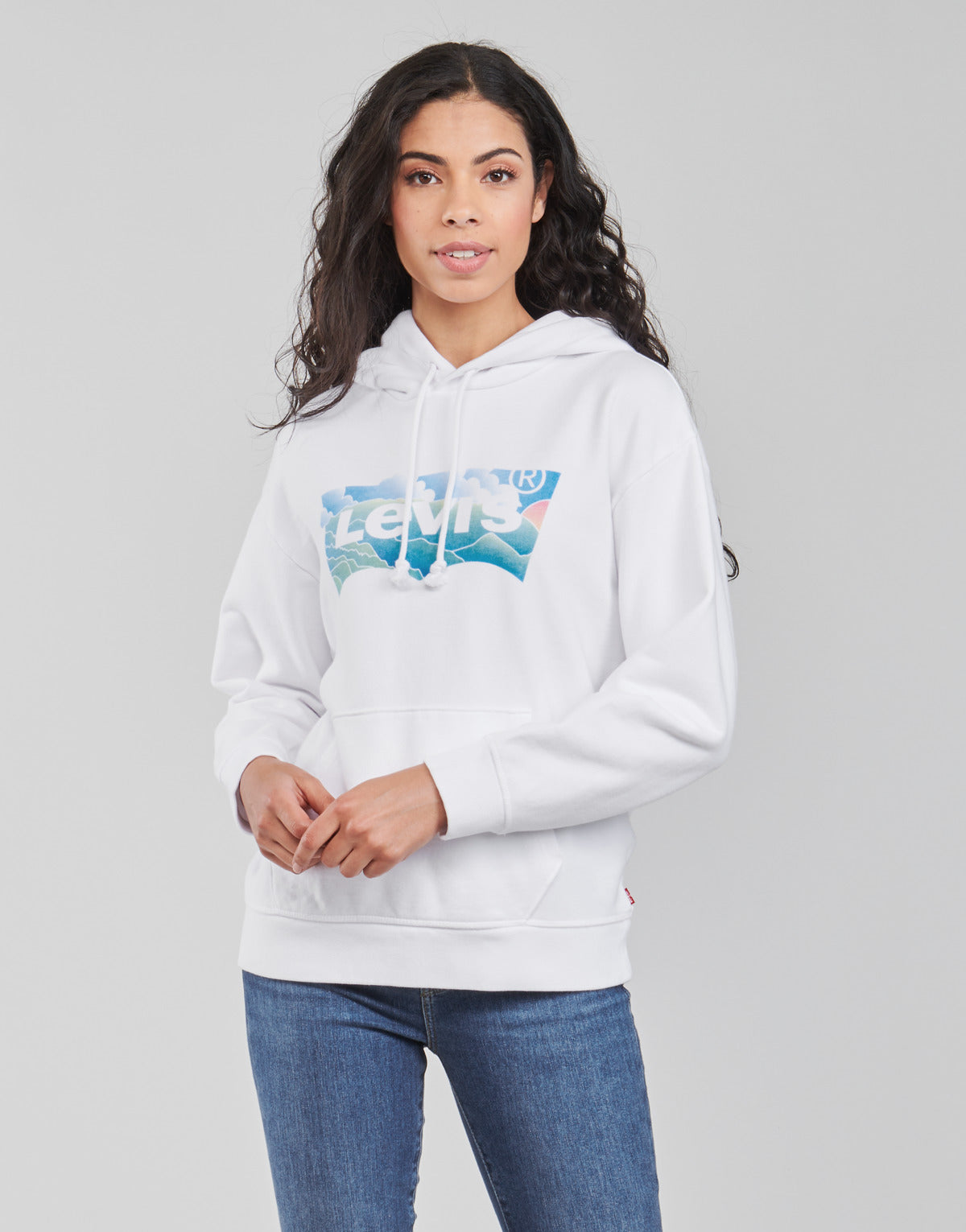 Felpa Donna Levis GRAPHIC STANDARD HOODIE Bianco