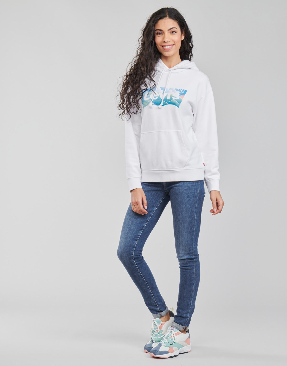 Felpa Donna Levis GRAPHIC STANDARD HOODIE Bianco