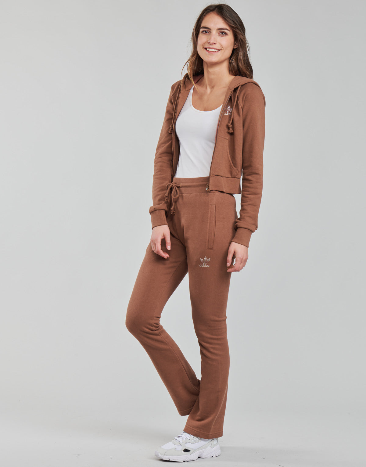 Pantaloni Sportivi Donna adidas OPEN HEM TP Marrone