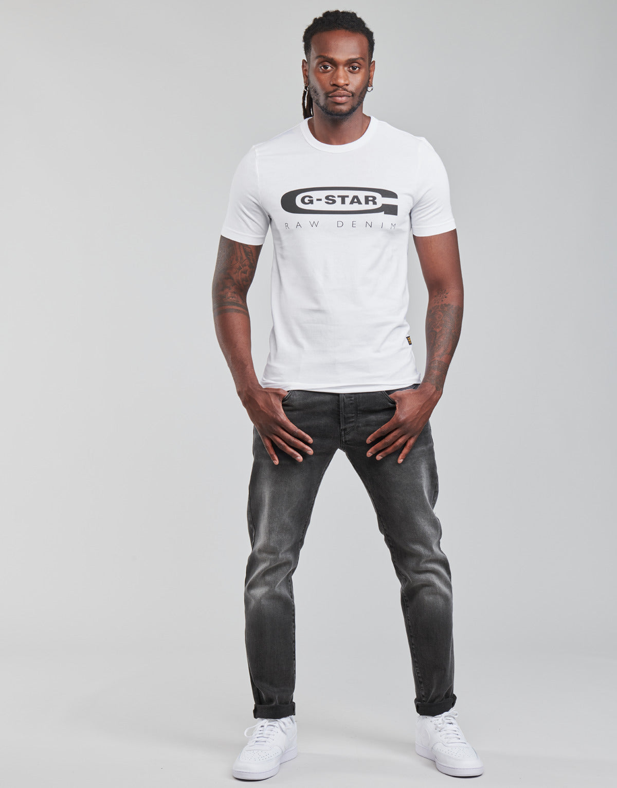 Jeans Slim Uomo G-Star Raw 3301 SLIM Grigio