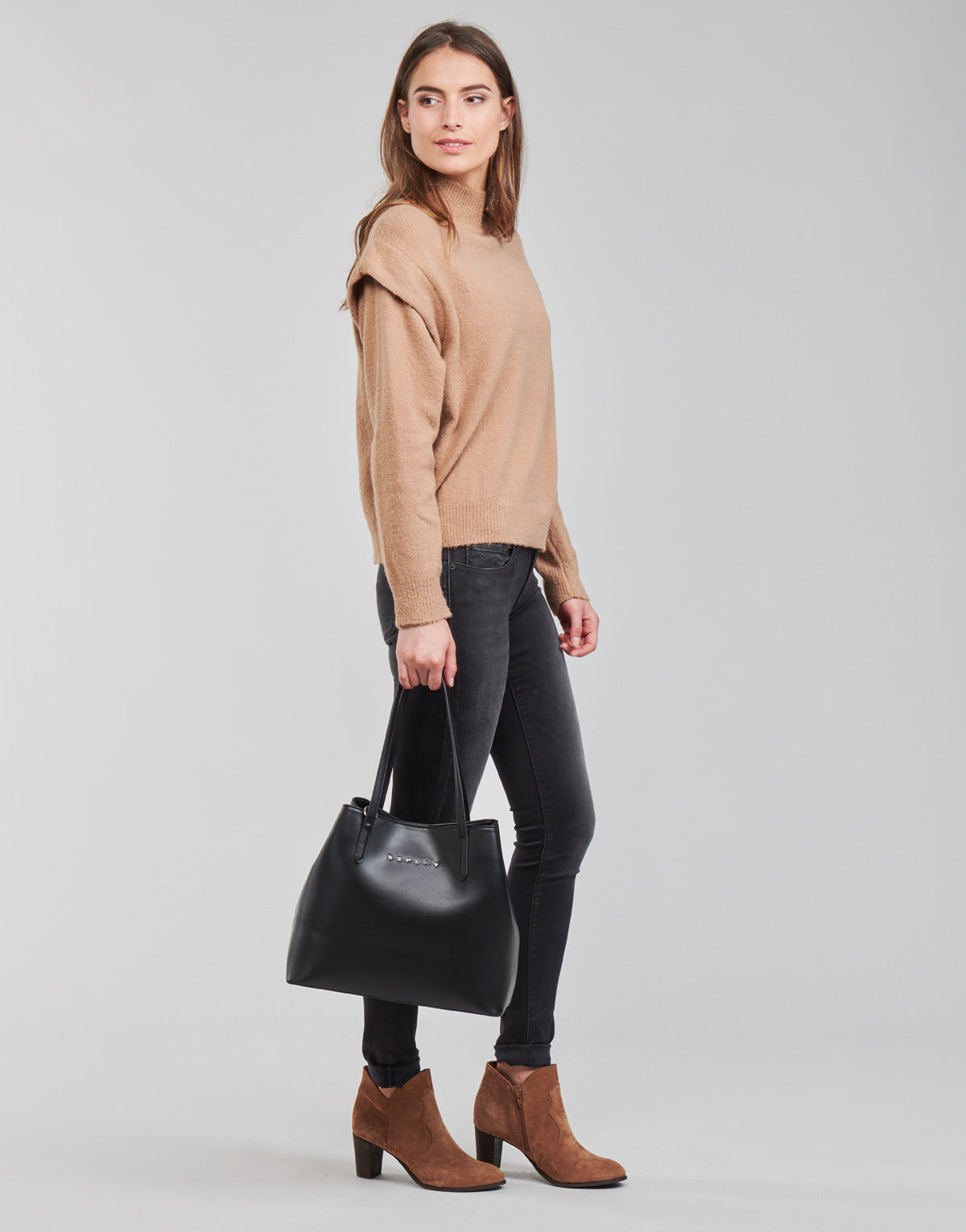 Jeans skynny Donna Replay LUZIEN Nero