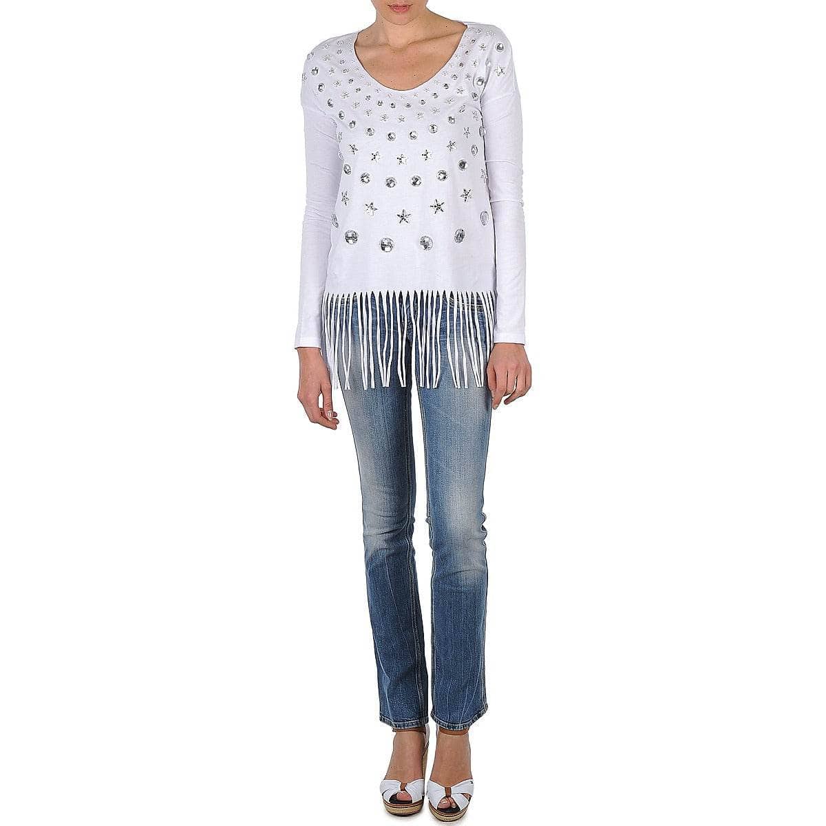 T-shirts a maniche lunghe Donna Manoush TUNIQUE LIANE Bianco