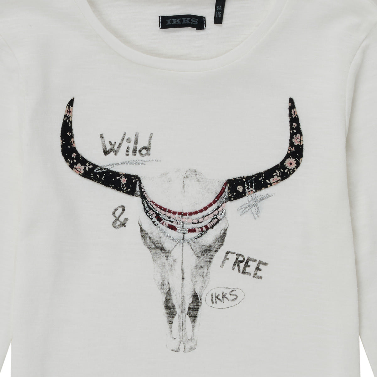 T-shirts a maniche lunghe ragazza Ikks CUISSE DE NYMPHE Bianco