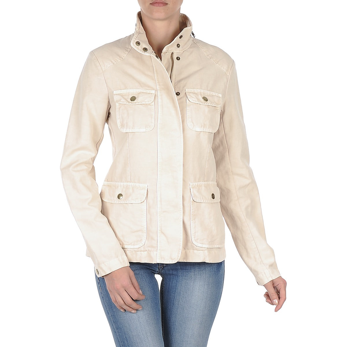 Giubbotto Donna Gant COTTON LINEN 4PKT JACKET Beige