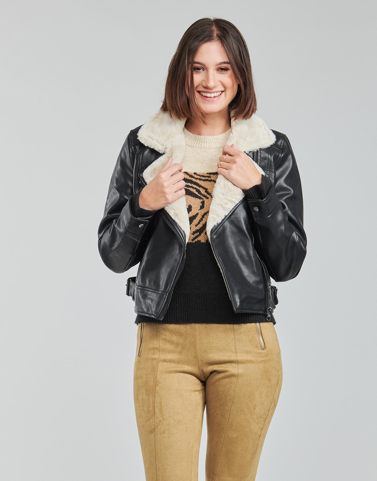 Giacca in pelle Donna Vero Moda  VMHAILEY  Nero