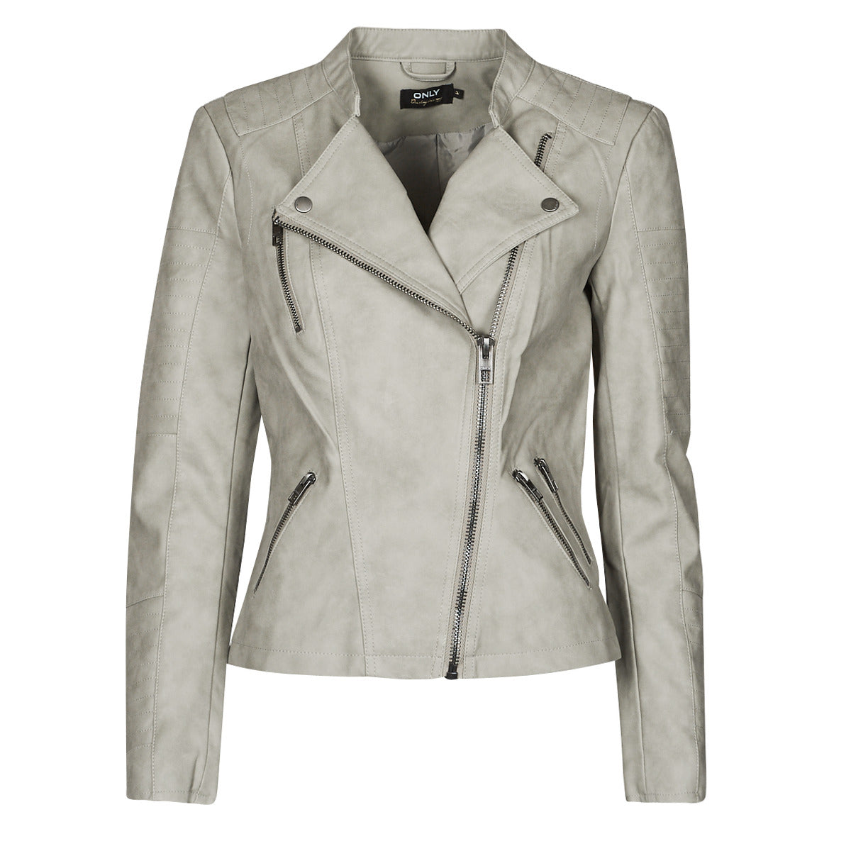 Giacca in pelle Donna Only ONLAVA Grigio