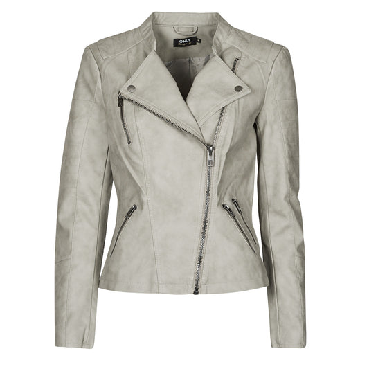 Giacca in pelle Donna Only ONLAVA Grigio