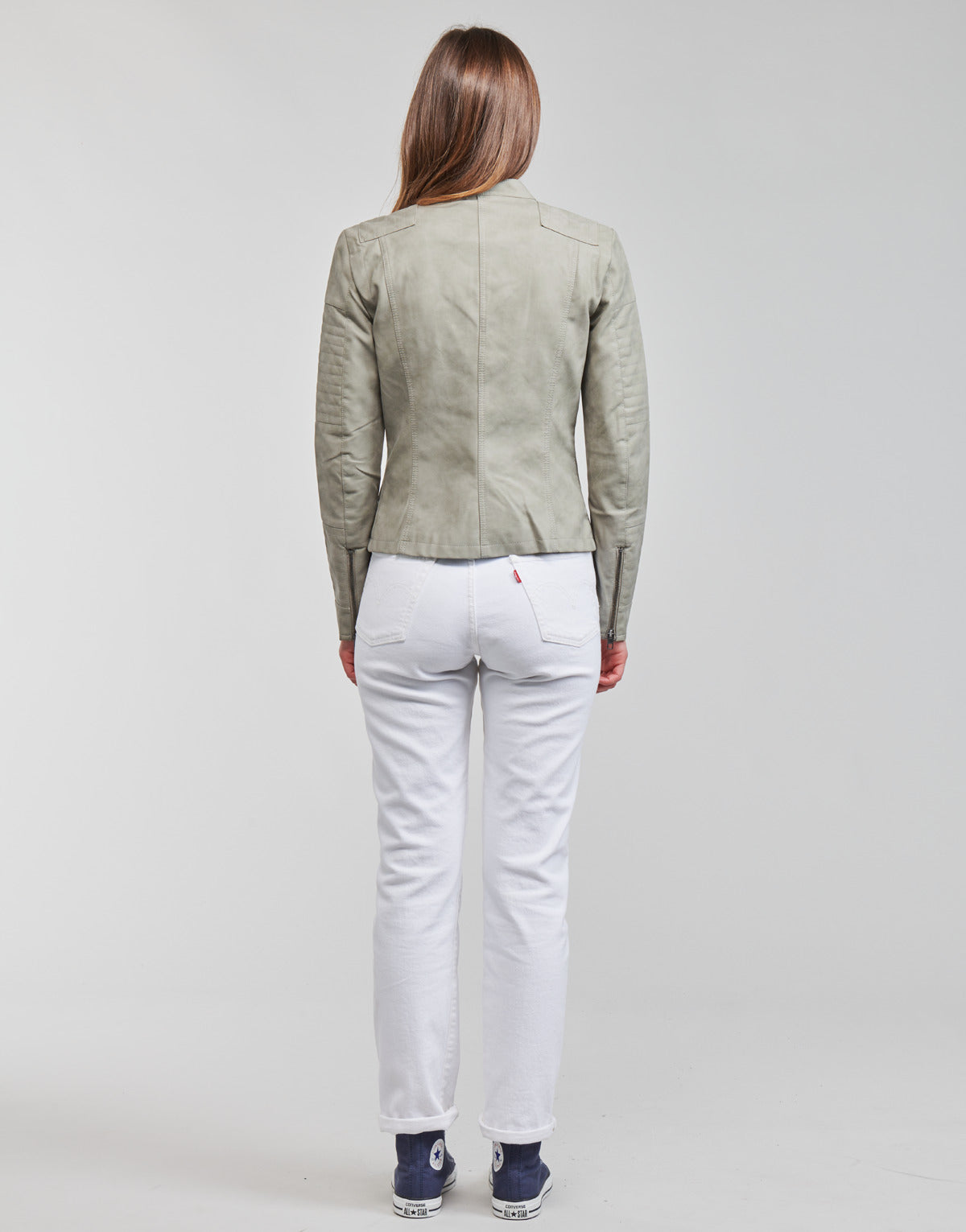 Giacca in pelle Donna Only ONLAVA Grigio