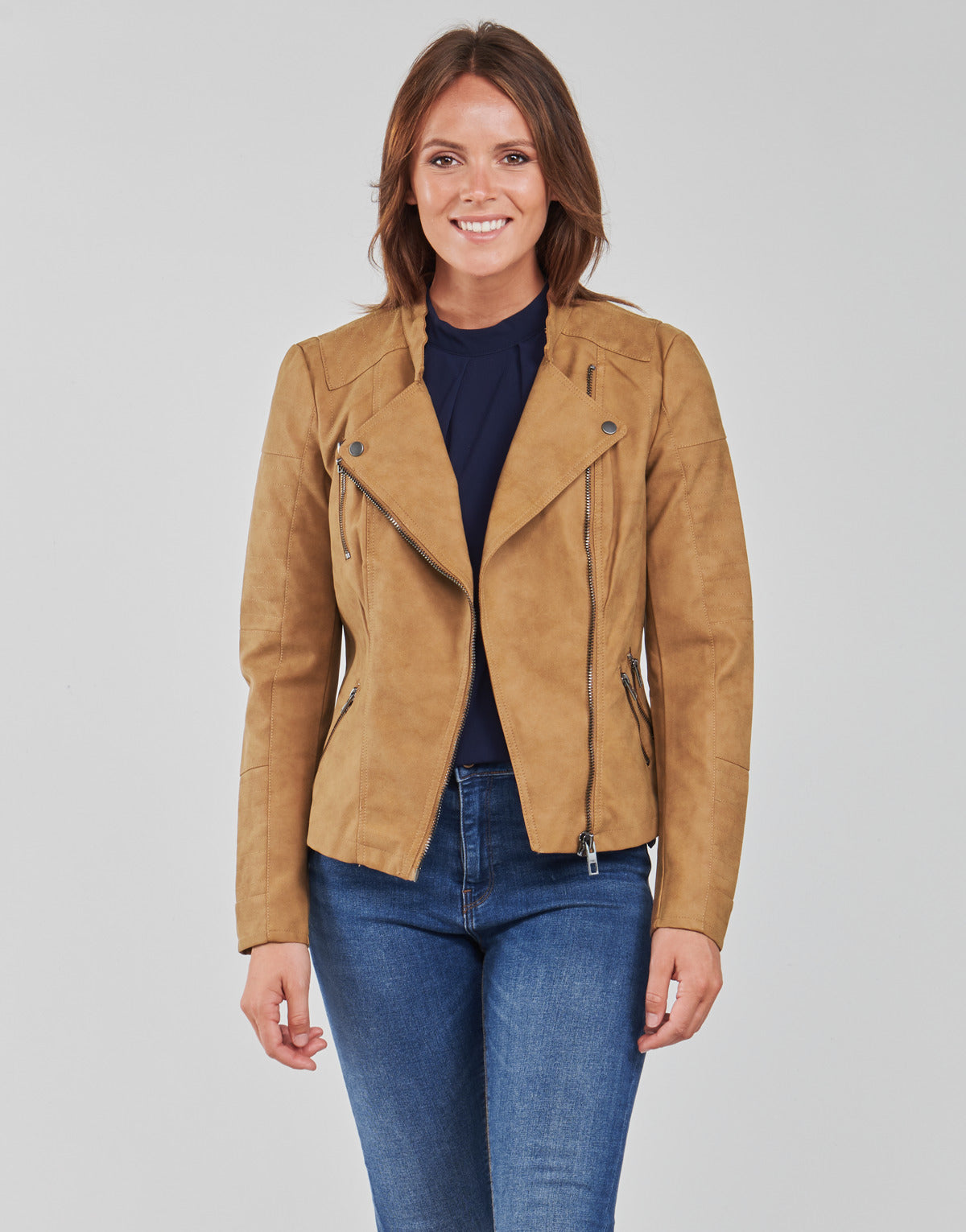 Giacca in pelle Donna Only ONLAVA Marrone