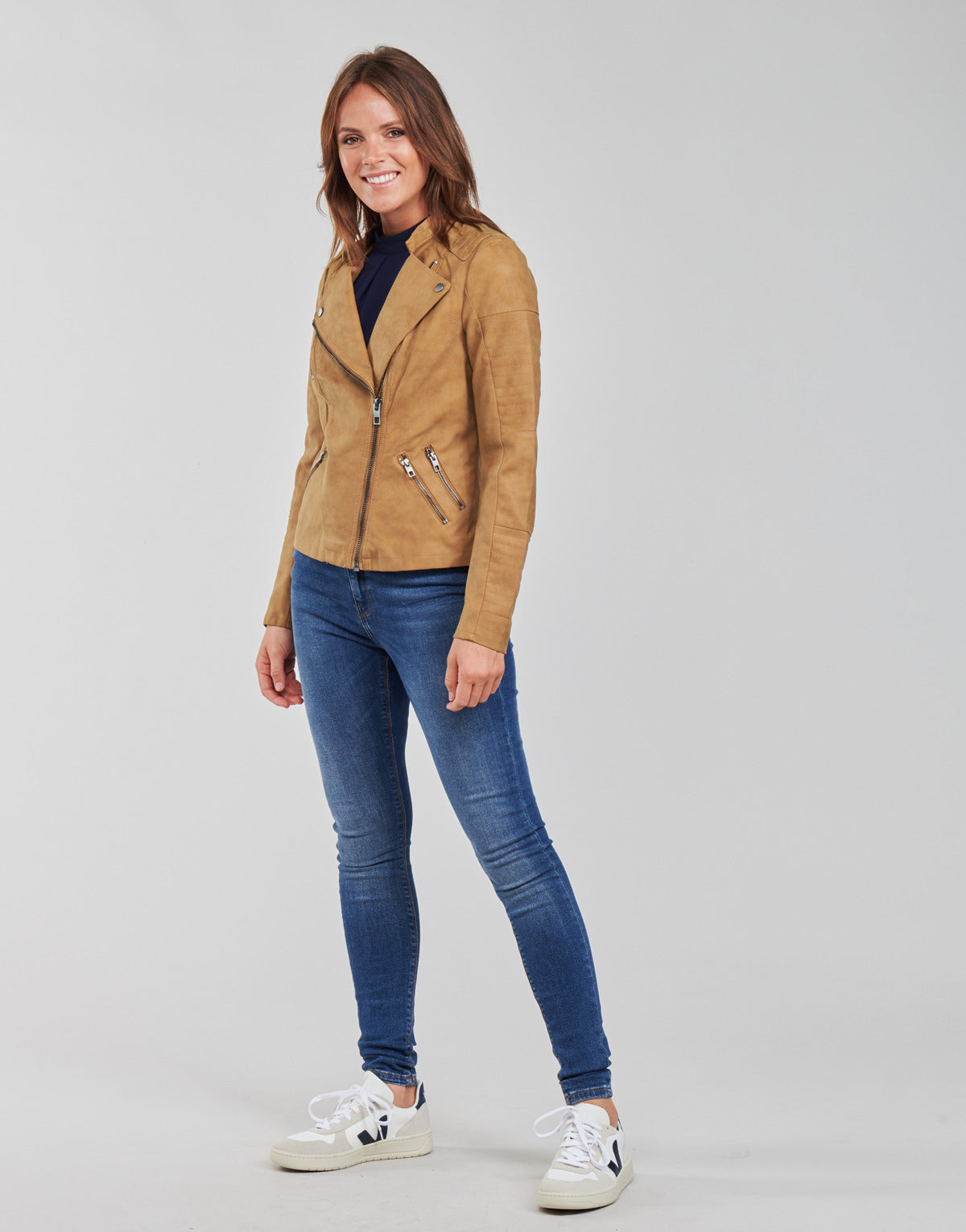 Giacca in pelle Donna Only ONLAVA Marrone