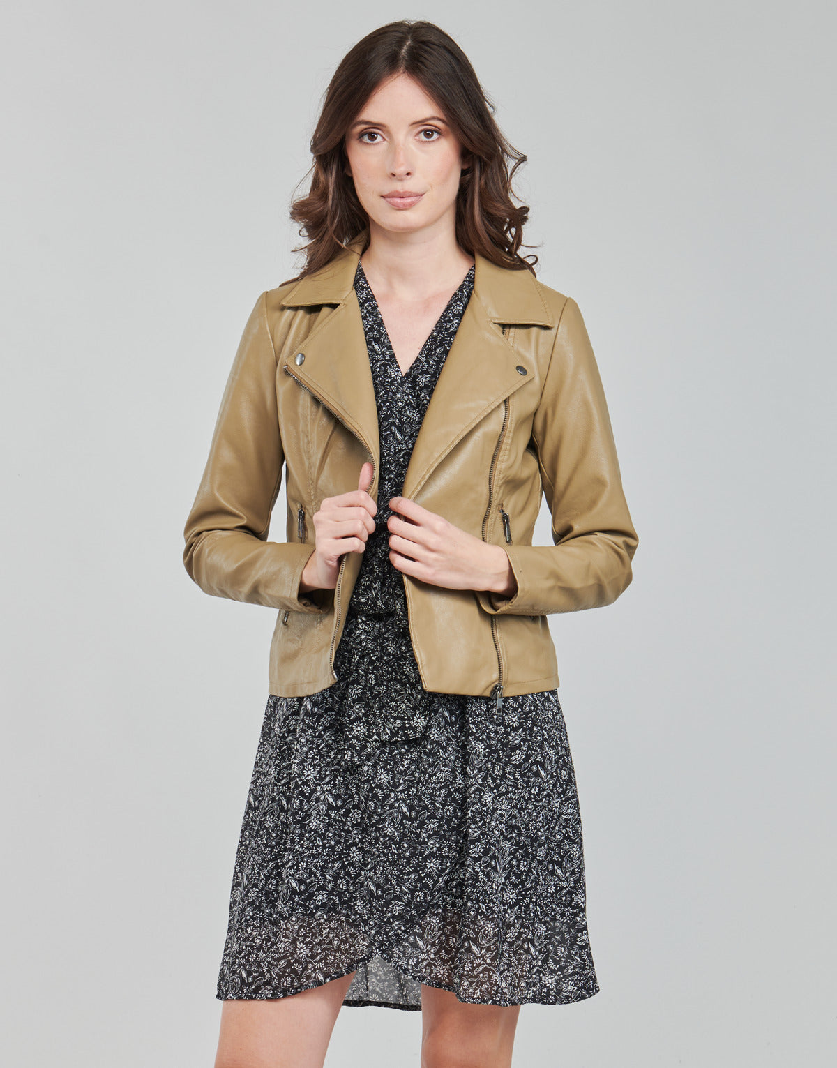 Giacca in pelle Donna Only ONLMELISA Beige