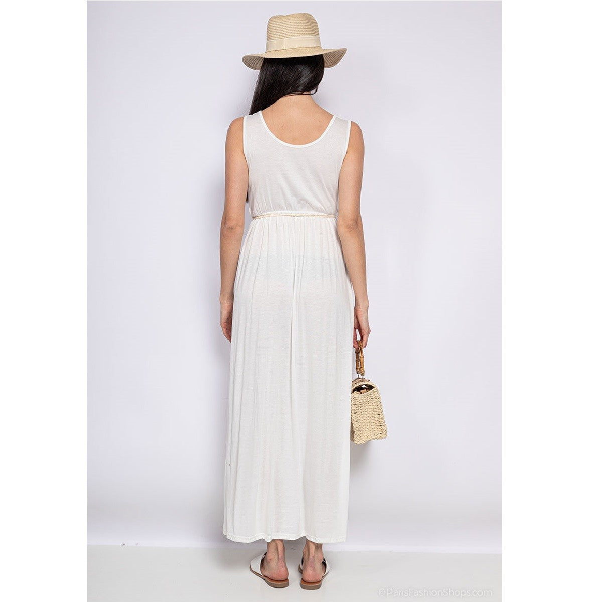 Abito lungo Donna Fashion brands  18657-BLANC  Bianco