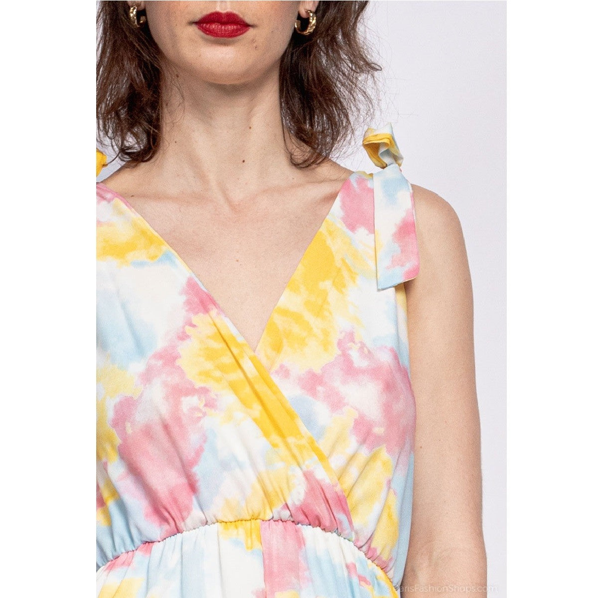 Abito lungo Donna Fashion brands R185-JAUNE Giallo