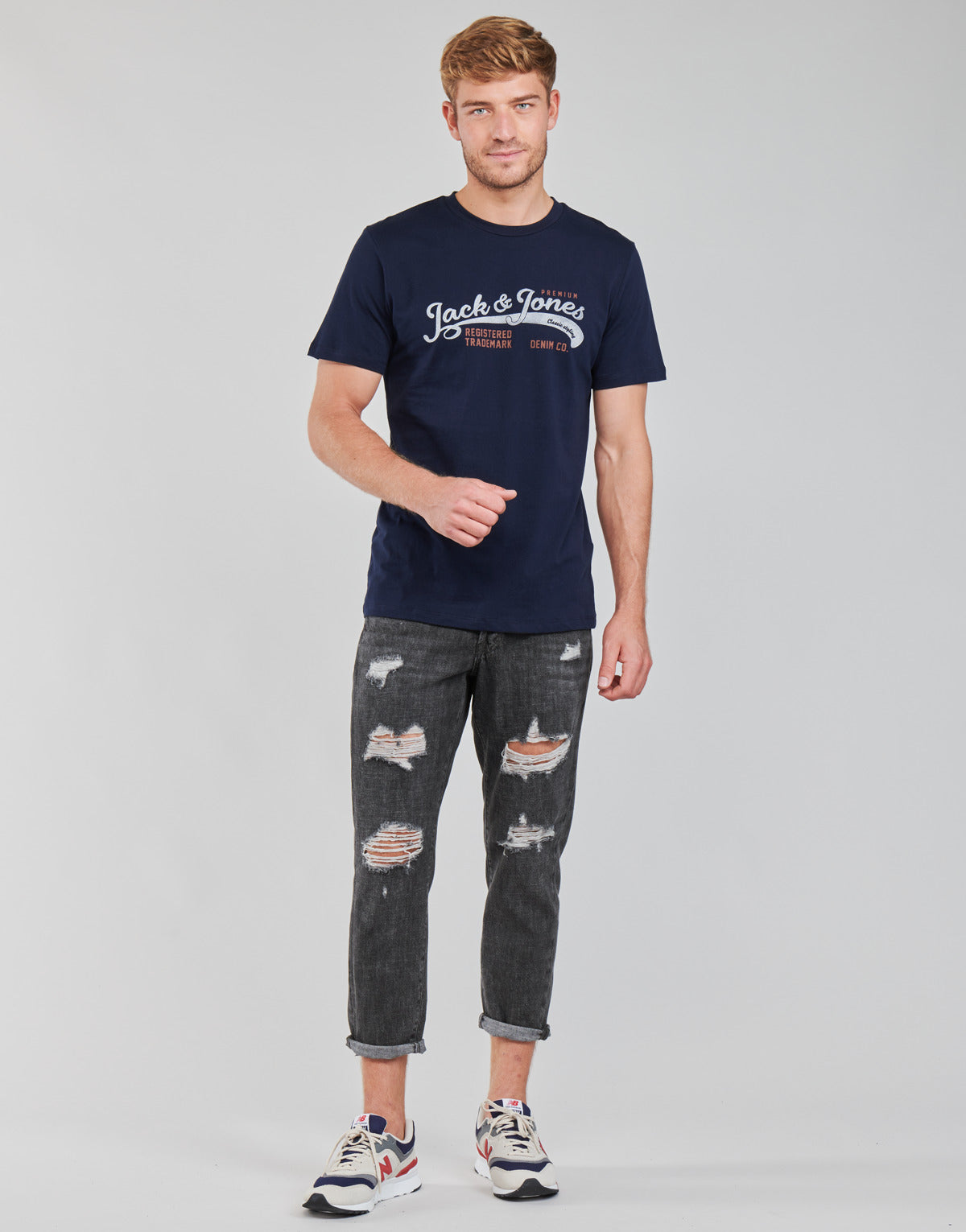Jeans Slim Uomo Jack & Jones JJIFRANK JJLEEN Nero