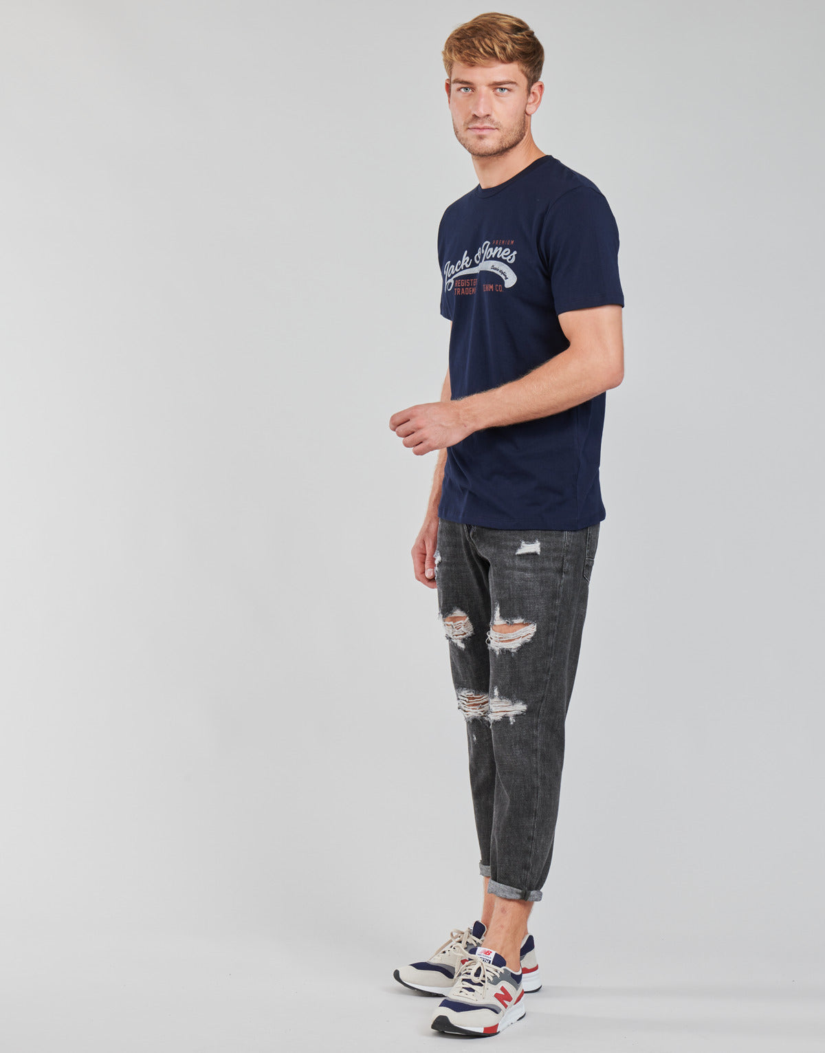 Jeans Slim Uomo Jack & Jones JJIFRANK JJLEEN Nero