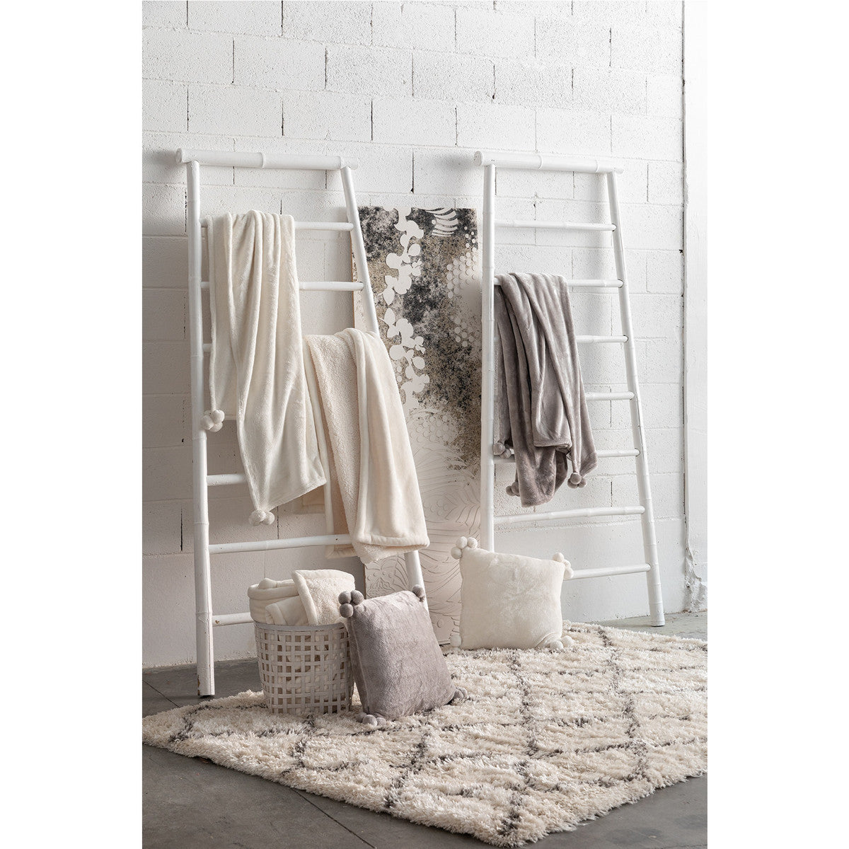 Fodere per cuscini Vivaraise TENDER POMPONS Grigio