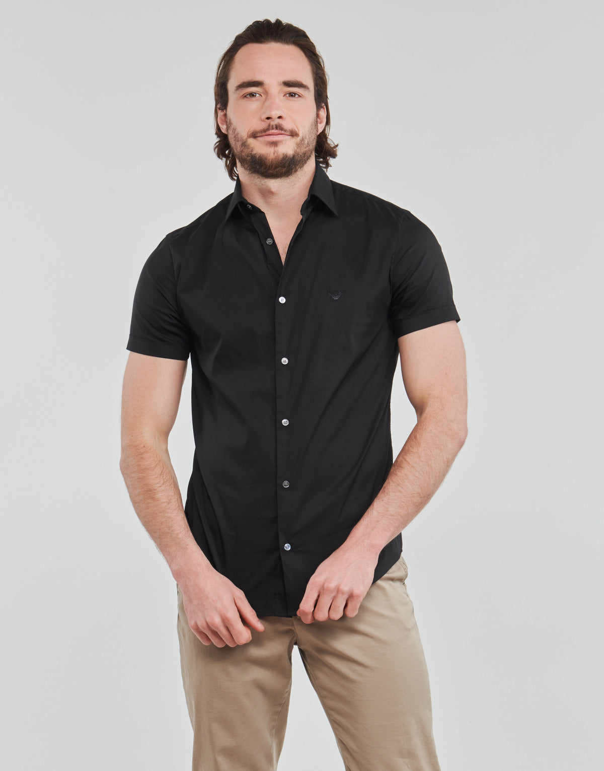 Camicia a maniche corte Uomo Emporio Armani 8N1C91 Nero