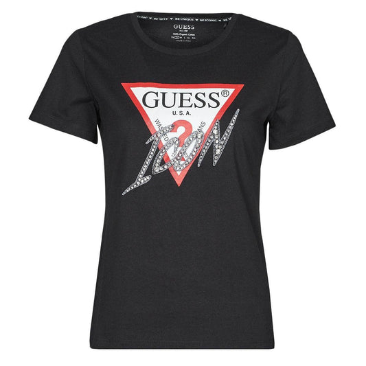 T-shirt Donna Guess SS CN ICON TEE Nero