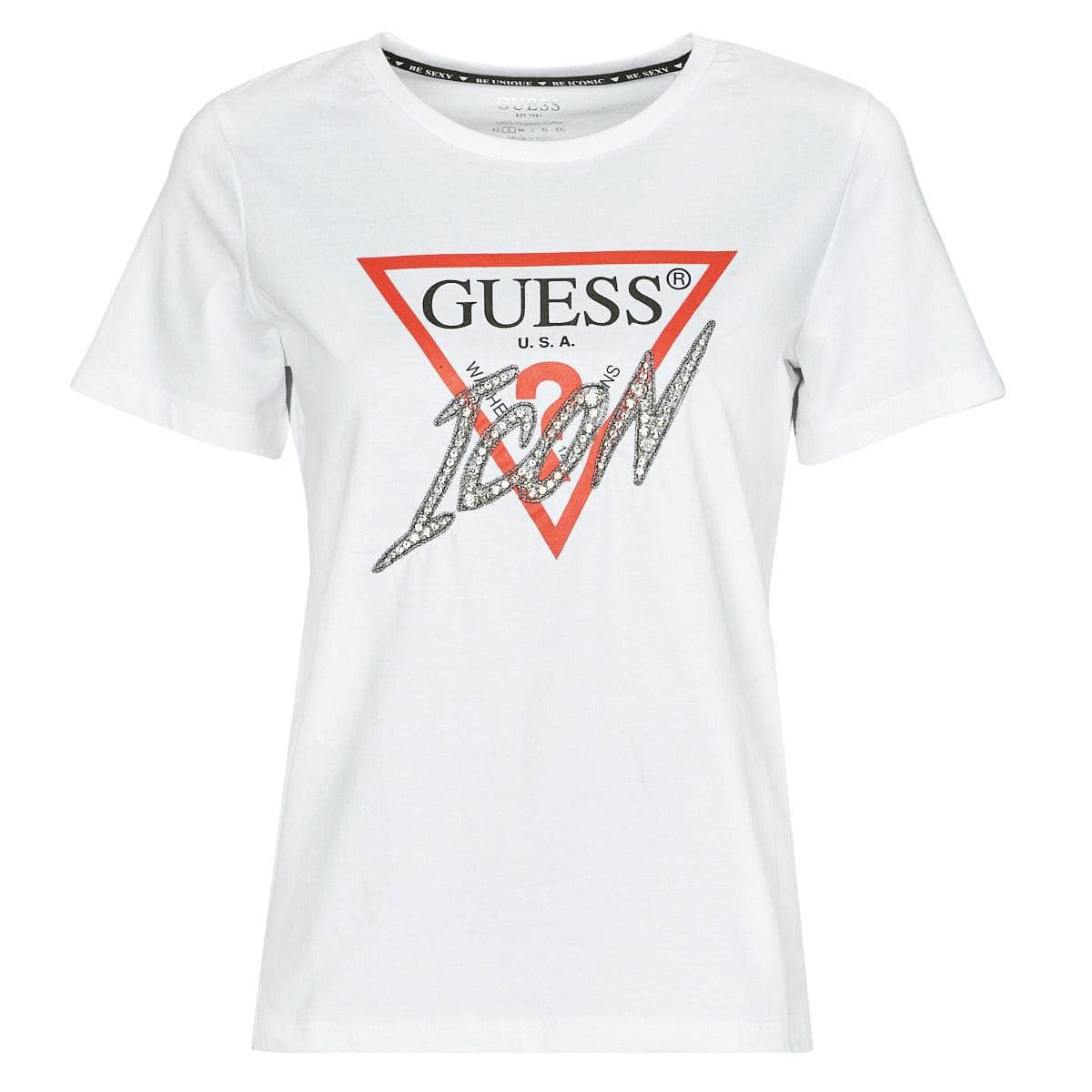 T-shirt Donna Guess SS CN ICON TEE Bianco