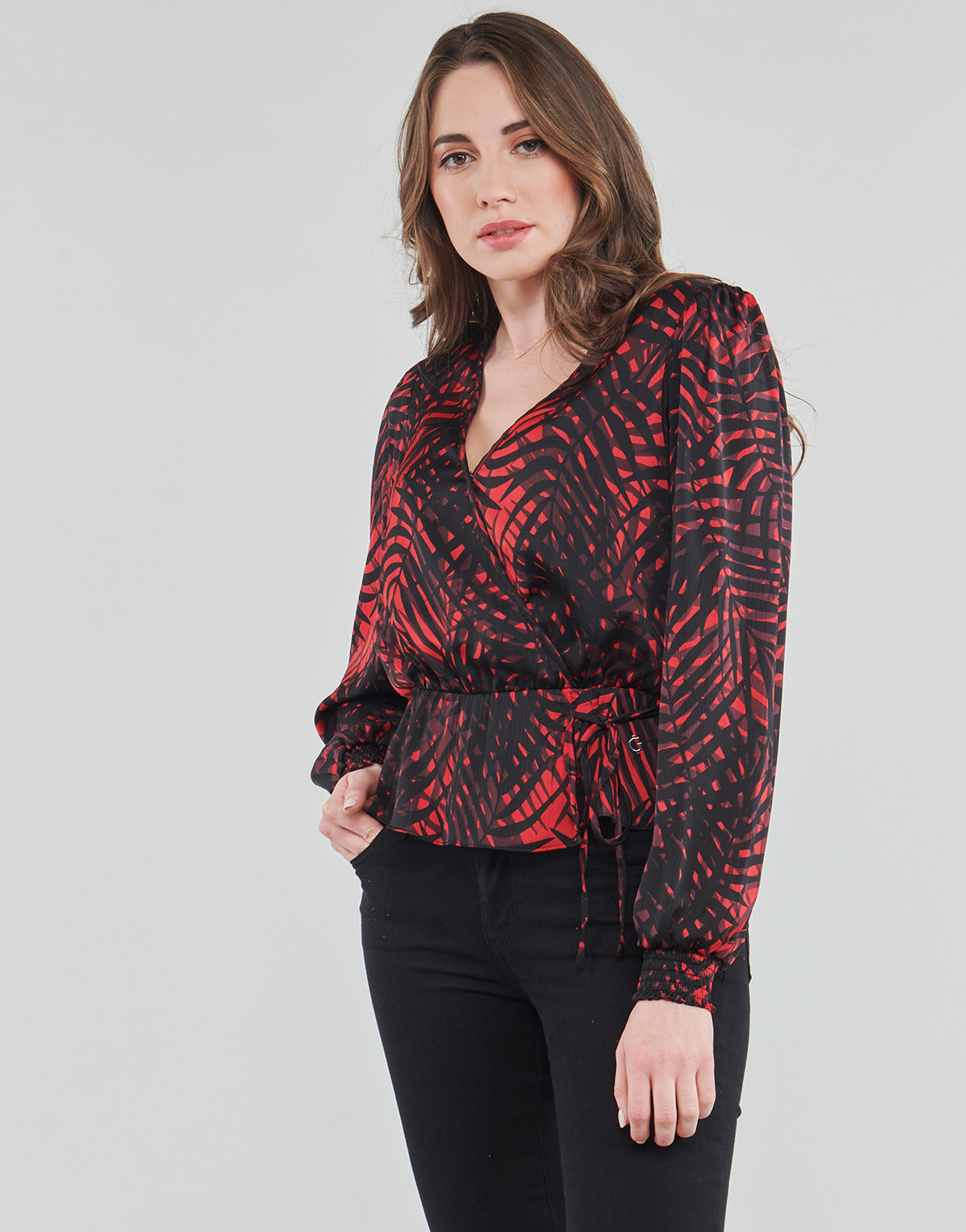 Camicetta Donna Guess LS PIPER TOP Rosso