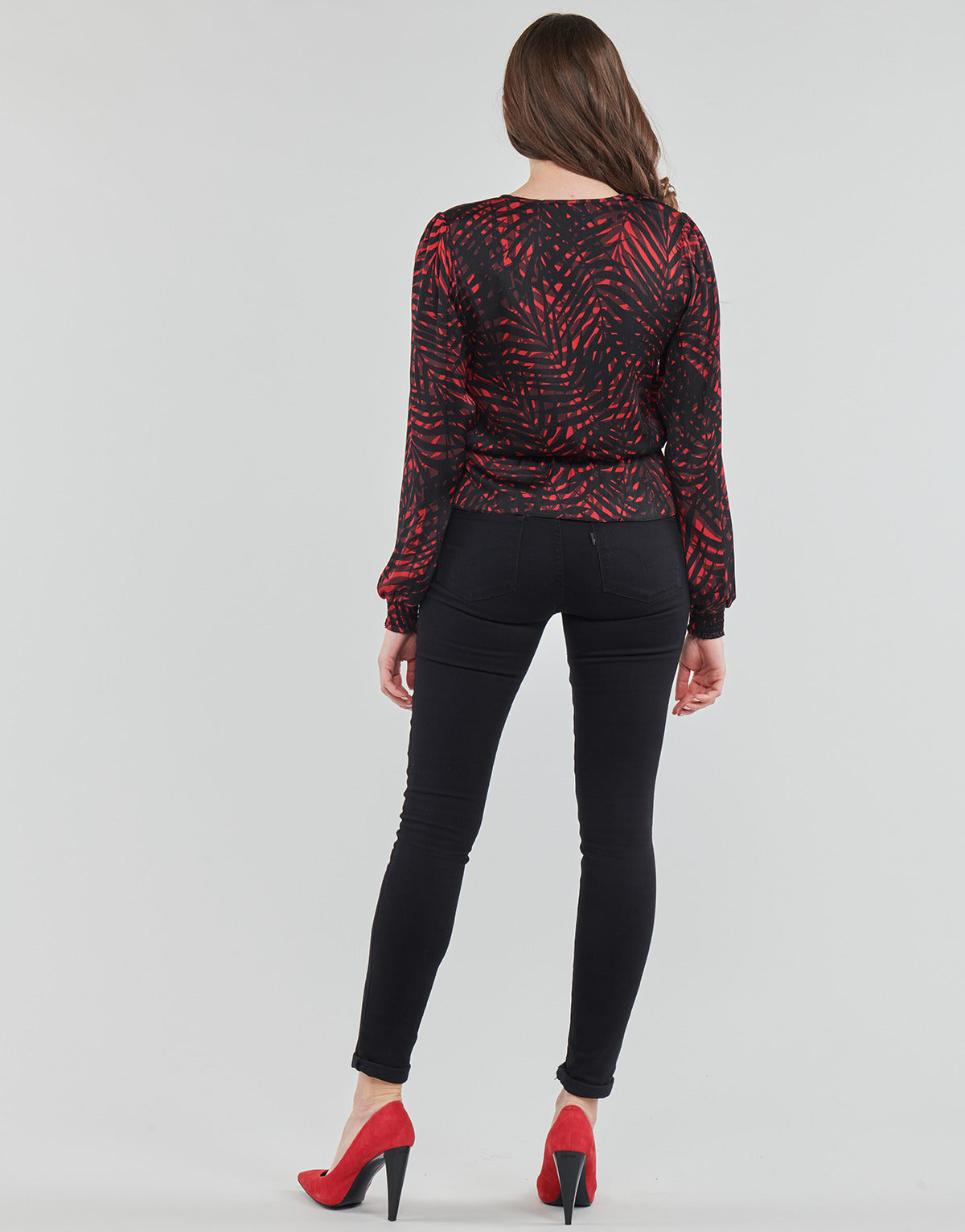 Camicetta Donna Guess LS PIPER TOP Rosso