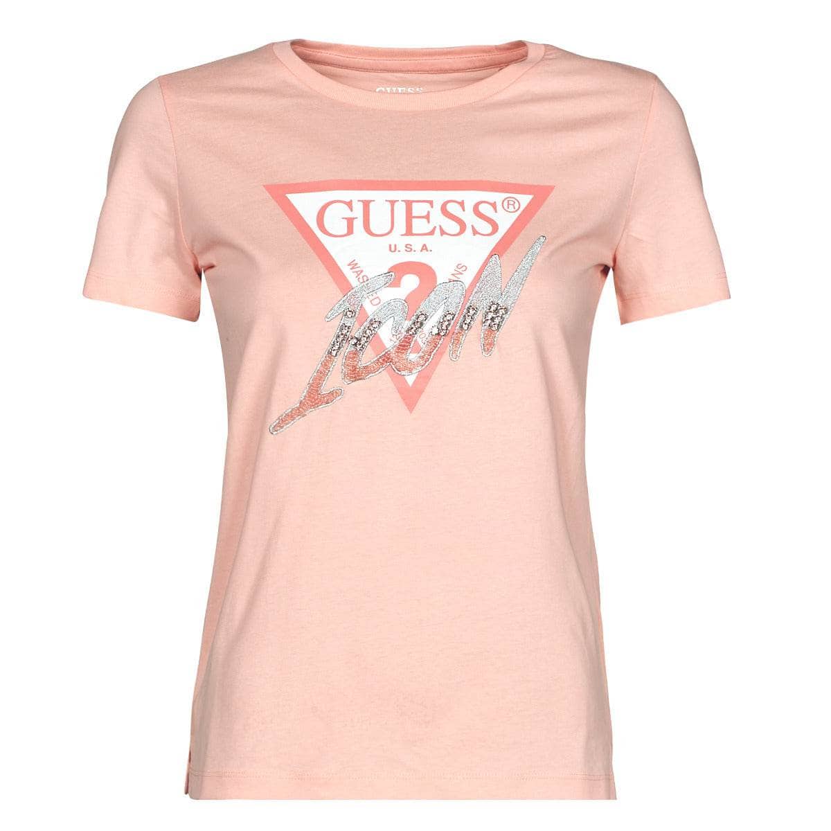 T-shirt Donna Guess SS CN ICON TEE Rosa