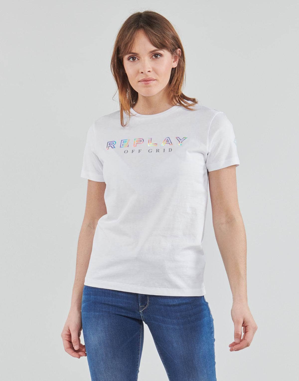 T-shirt Donna Replay W3318C Bianco