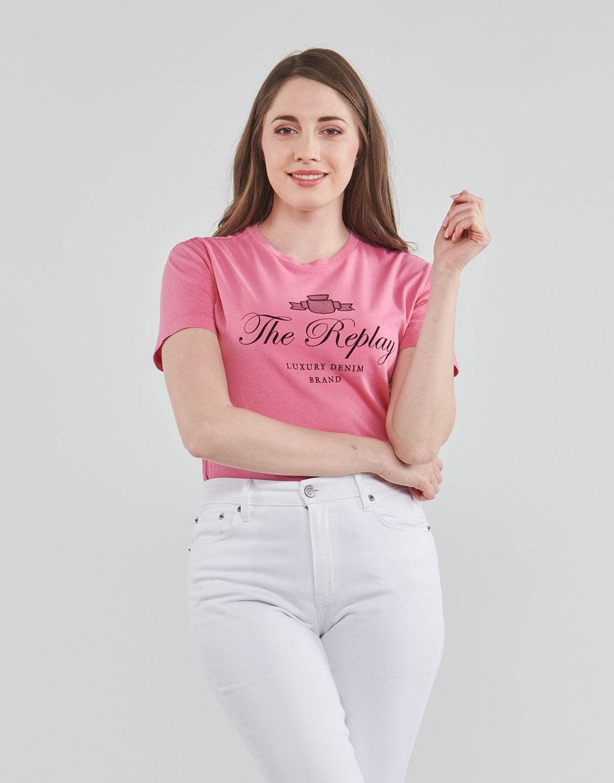 T-shirt Donna Replay W3572A Rosa