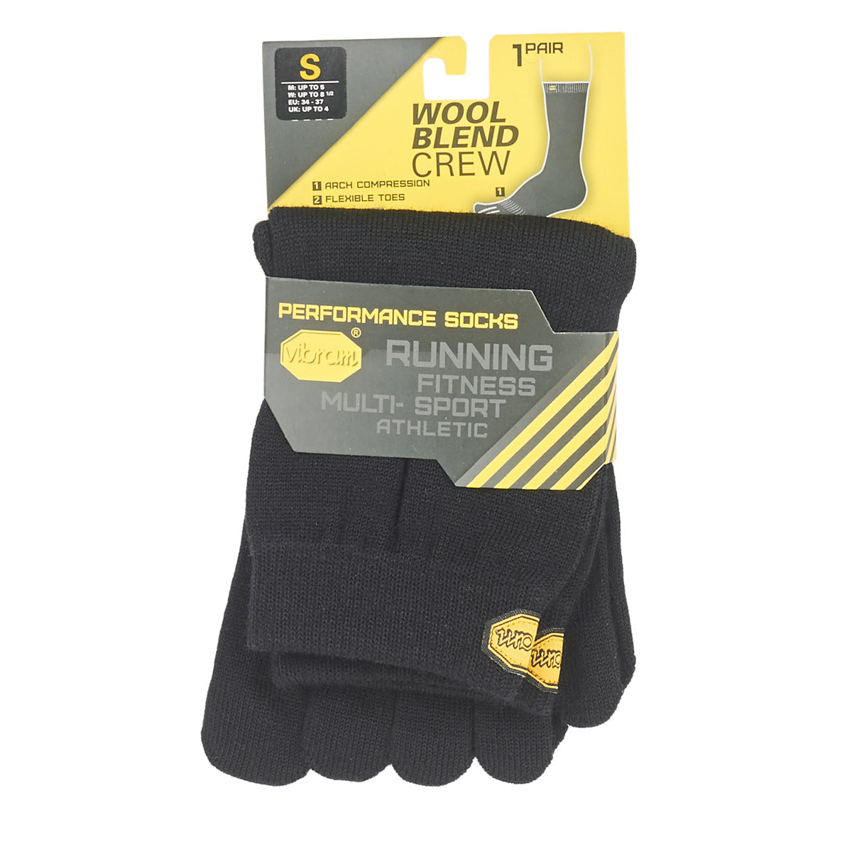 Calze sportive Uomo Vibram Fivefingers WOOL BLEND CREW Nero
