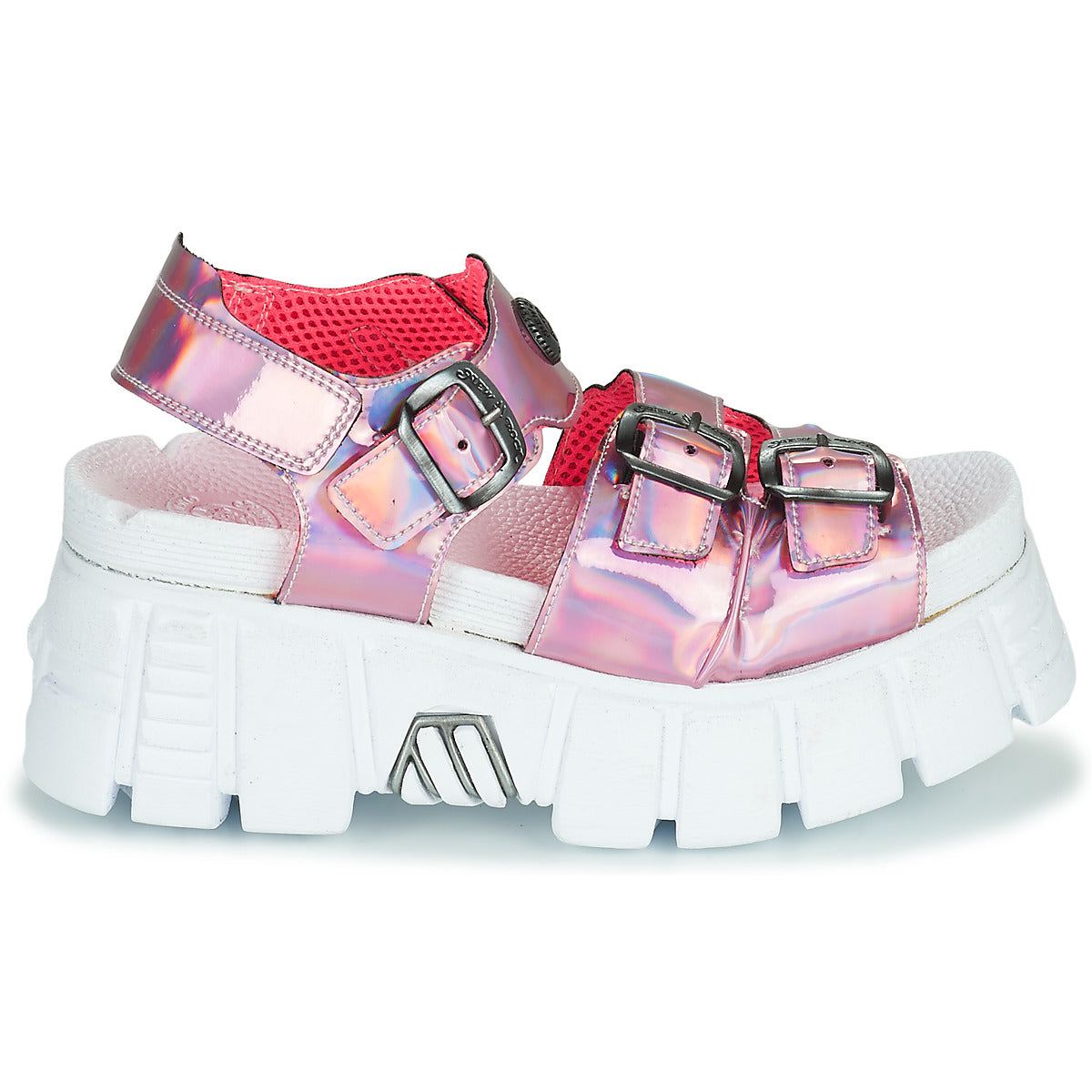 Sandali Donna New Rock DISCO HOLO Rosa