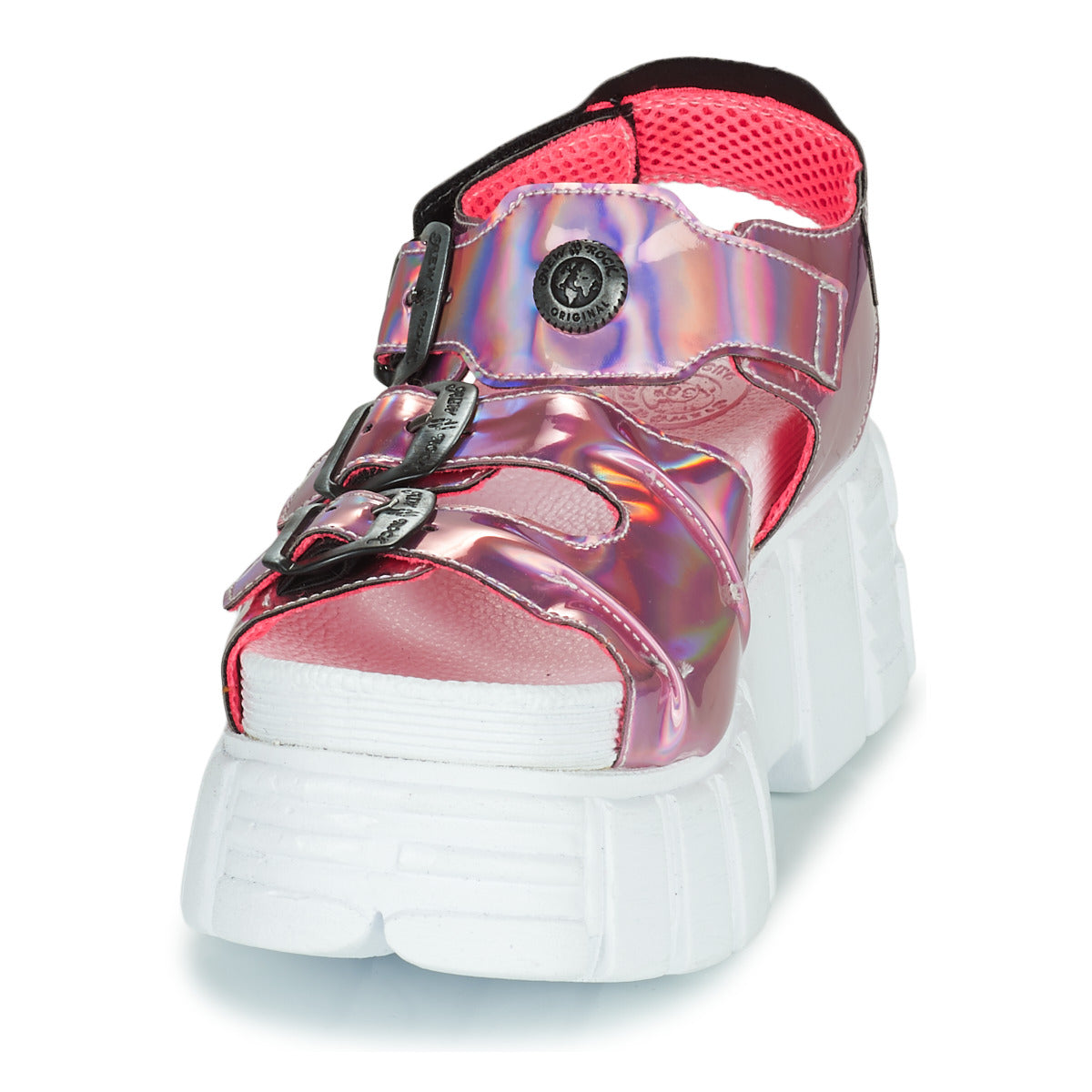 Sandali Donna New Rock DISCO HOLO Rosa