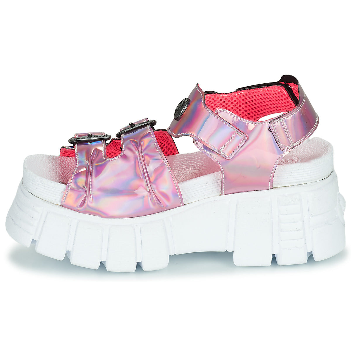 Sandali Donna New Rock DISCO HOLO Rosa