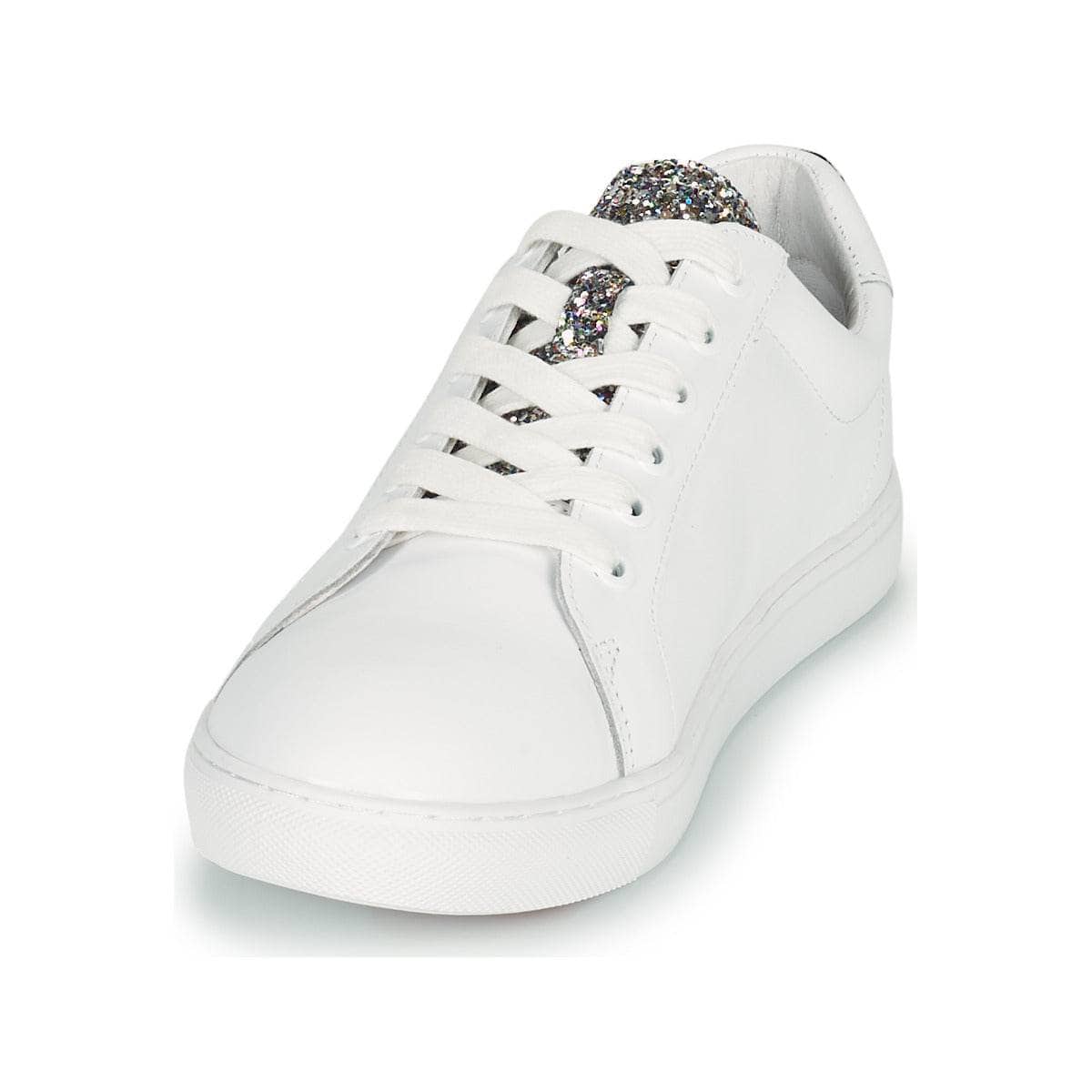 Sneakers basse Donna Bons baisers de Paname SIMONE GLITTER TONGUE Bianco