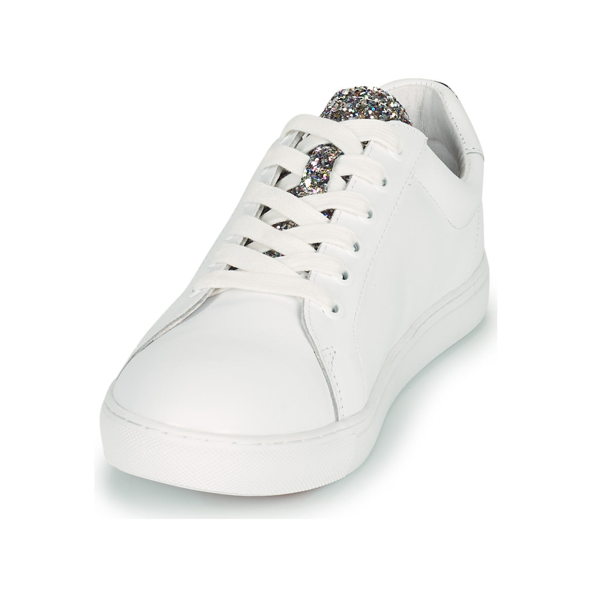 Sneakers basse Donna Bons baisers de Paname  SIMONE GLITTER TONGUE  Bianco