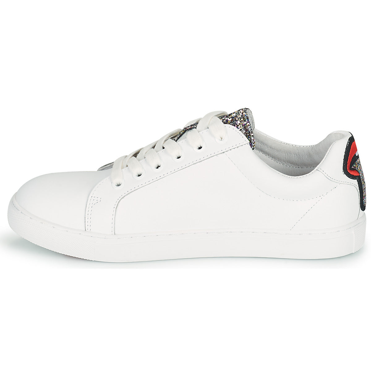 Sneakers basse Donna Bons baisers de Paname  SIMONE GLITTER TONGUE  Bianco