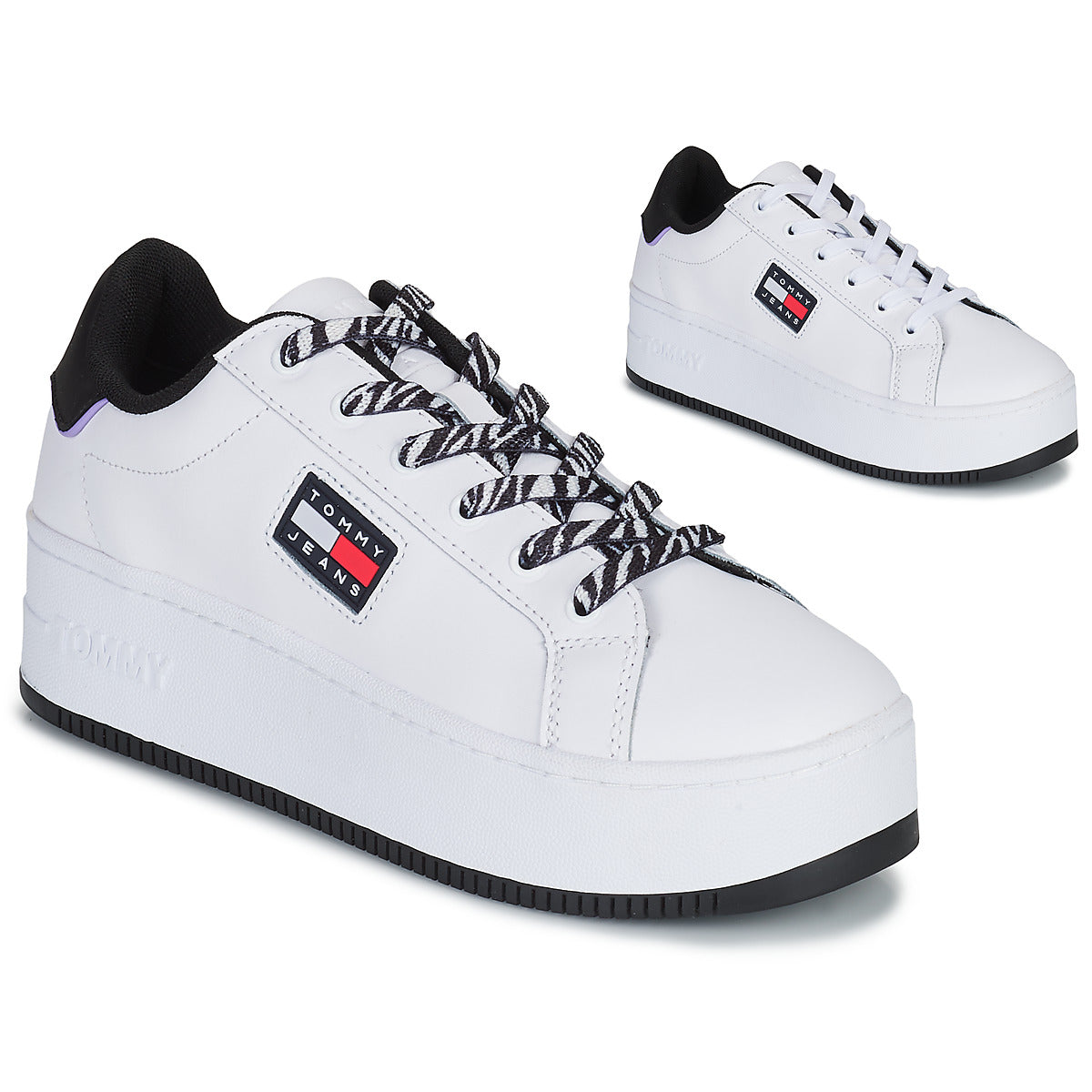 Sneakers basse Donna Tommy Jeans  Flatform Wild Animal Cupsole  Bianco