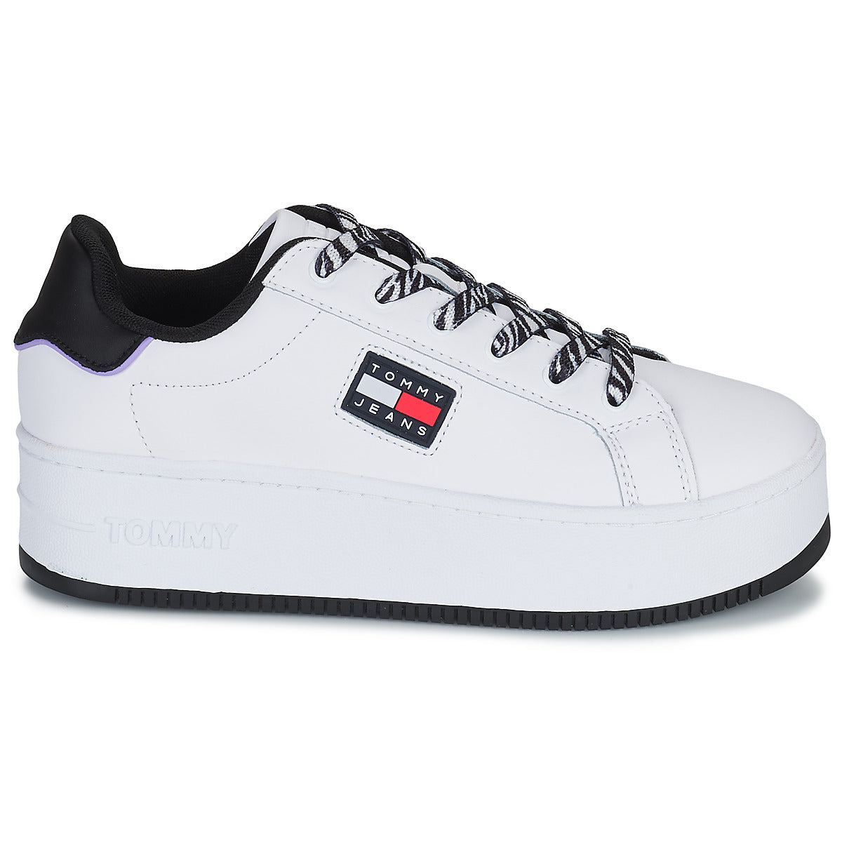 Sneakers basse Donna Tommy Jeans  Flatform Wild Animal Cupsole  Bianco