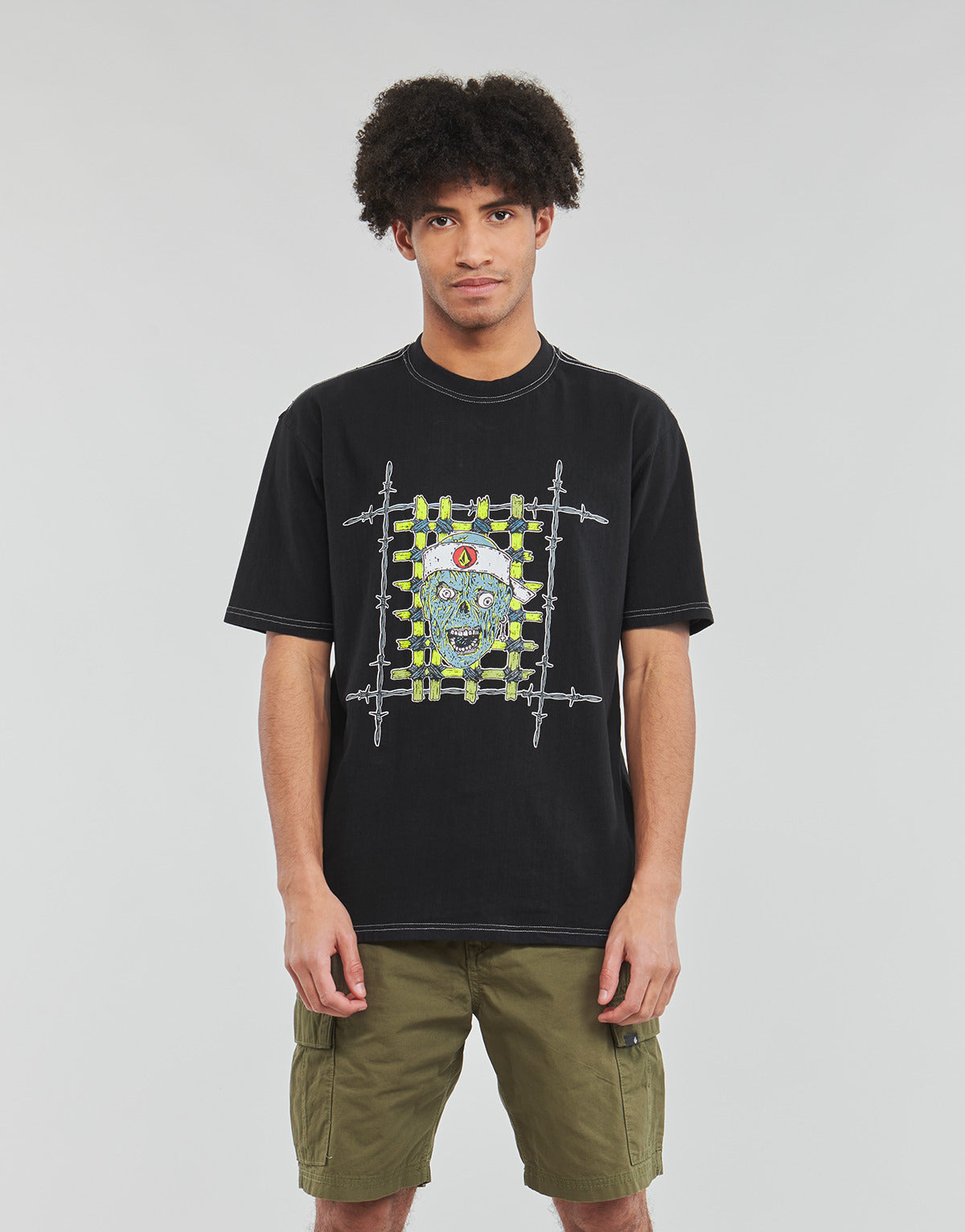 T-shirt Uomo Volcom  RICHARD FRENCH FA GD LSE SS  Nero