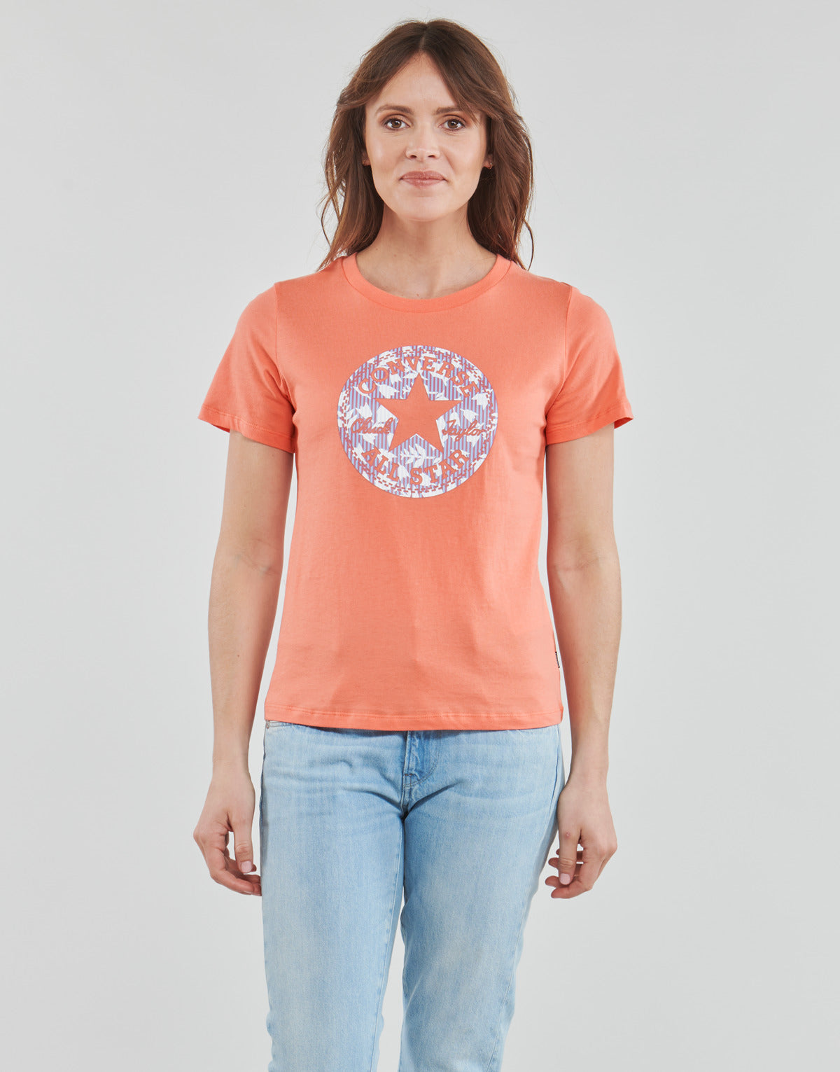 T-shirt Donna Converse  Chuck Patch Infill Tee  Arancio