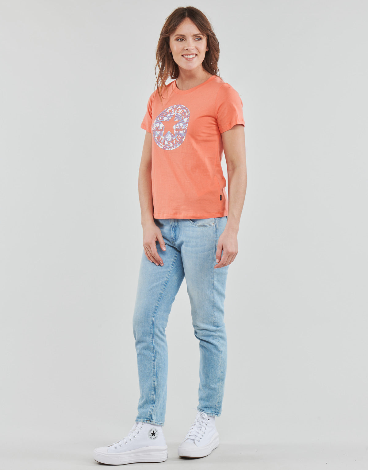 T-shirt Donna Converse  Chuck Patch Infill Tee  Arancio