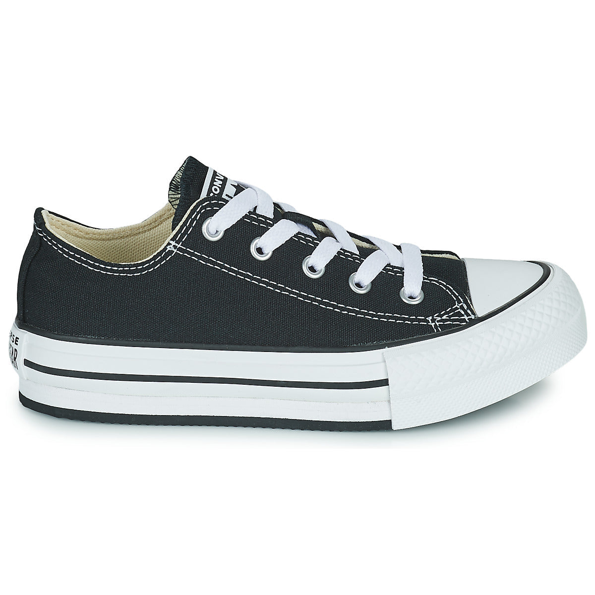 Scarpe bambini ragazza Converse Chuck Taylor All Star EVA Lift Foundation Ox Nero