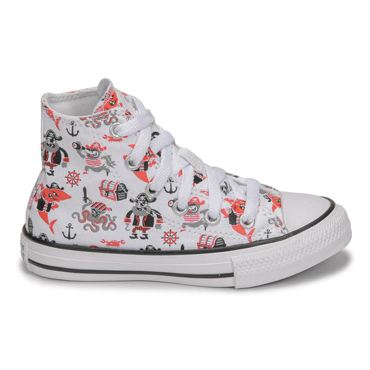 Scarpe bambini ragazzo Converse  Chuck Taylor All Star Pirates Cove Hi  Bianco
