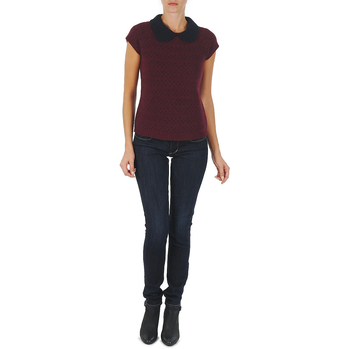 Maglione Donna Manoush TOP CROCHET CUR Rosso